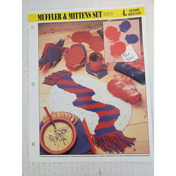 (J5) 1993 Annie's Attic Plastic Canvas Pattern Home Decor Lot of 4 - Picture 3 of 7